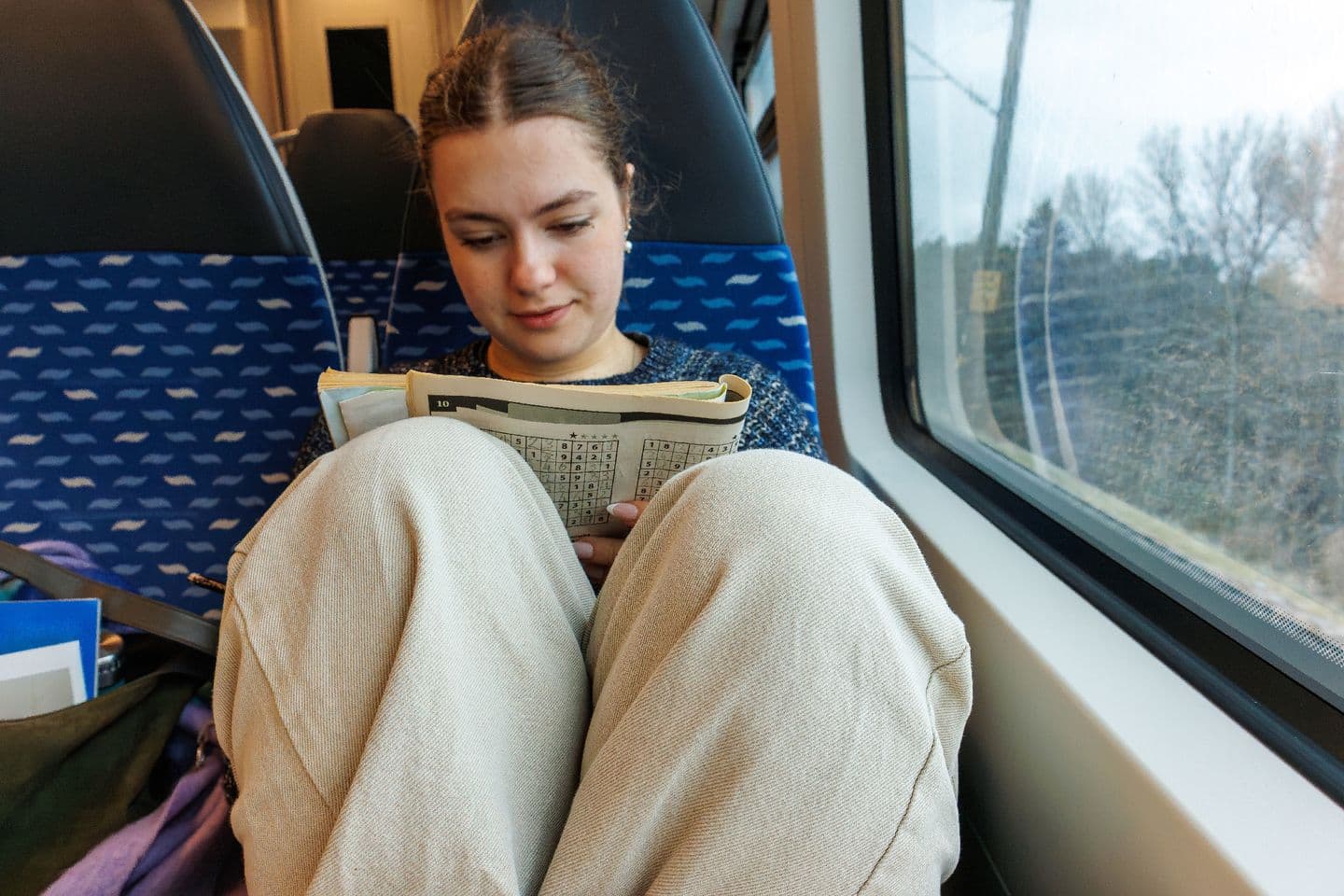 in de trein